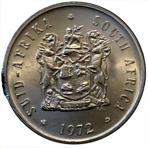 1972 South Africa 5c uncirculated nickel