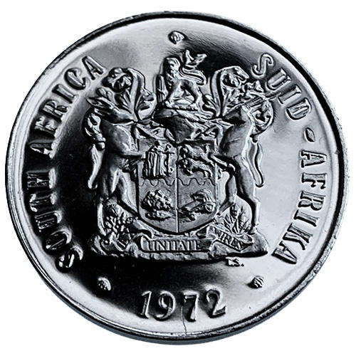 1972 South Africa coat of arms 50c PROOF nickel