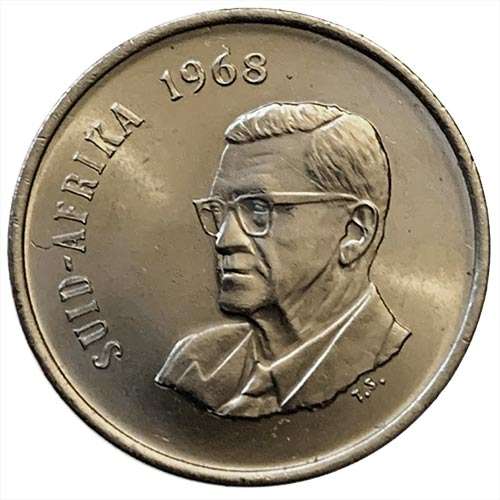 1968 South Africa Afrikaans UNCIRCULATED 20c