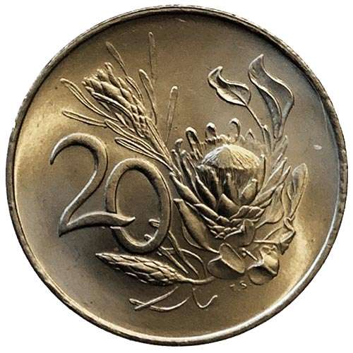 1968 South Africa Afrikaans UNCIRCULATED 20c