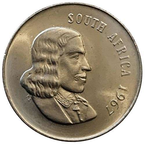 1967 South Africa English 20c uncirculated nickel rare