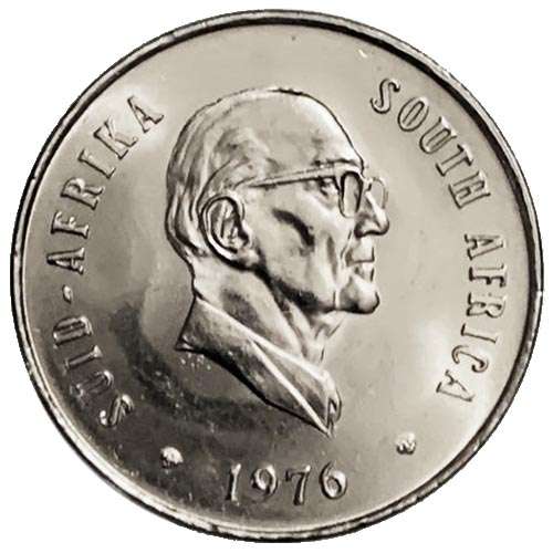 1976 South Africa Jacobus Johannes Fouche UNCIRCULATED 20c