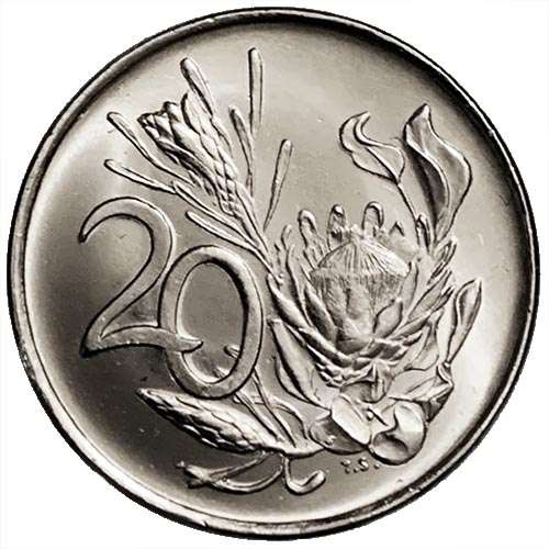 1976 South Africa Jacobus Johannes Fouche UNCIRCULATED 20c