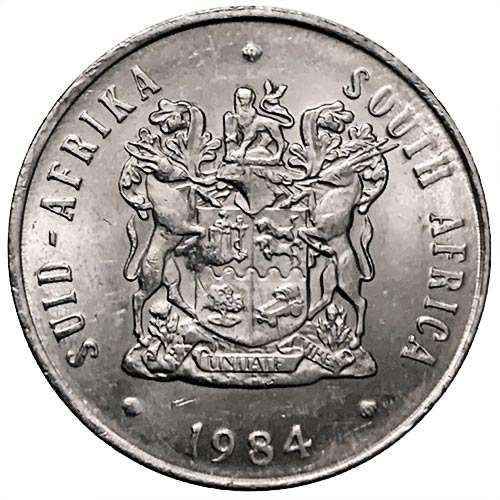 1984 South Africa 20c AU pure nickel