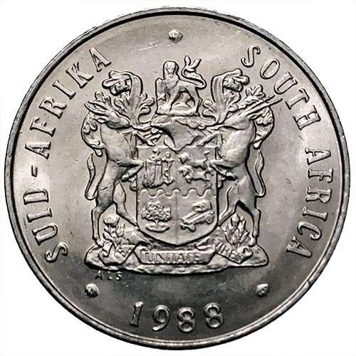 1988 South Africa 20c AU pure nickel