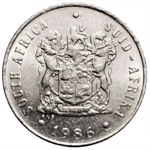 1986 South Africa 10c nickel Extra Fine