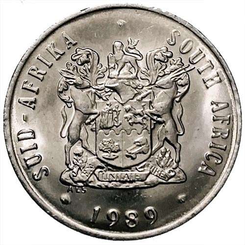1989 South Africa 20c AU pure nickel