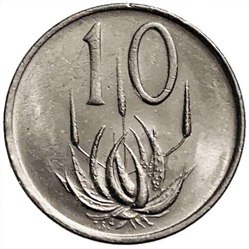 1988 South Africa 10c nickel Extra Fine