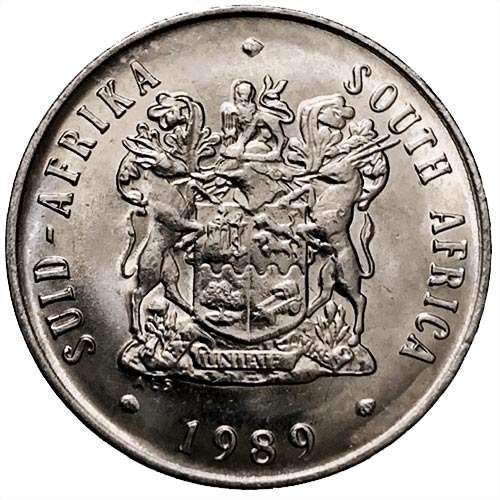 1989 South Africa 20c AU pure nickel