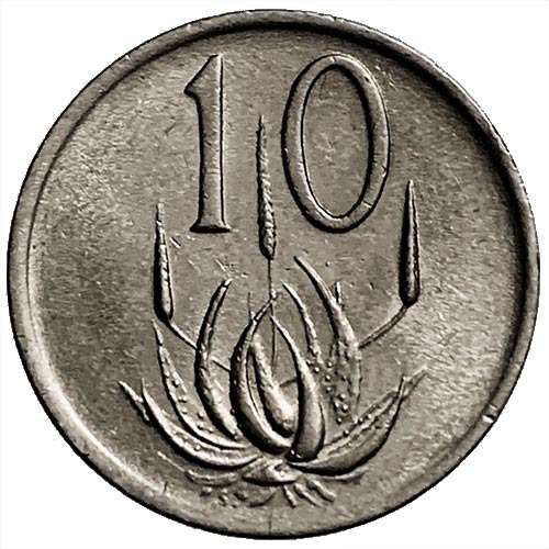 1989 South Africa 10c nickel Very Fine