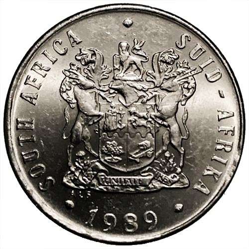 1989 South Africa 10c pure nickel Extra Fine