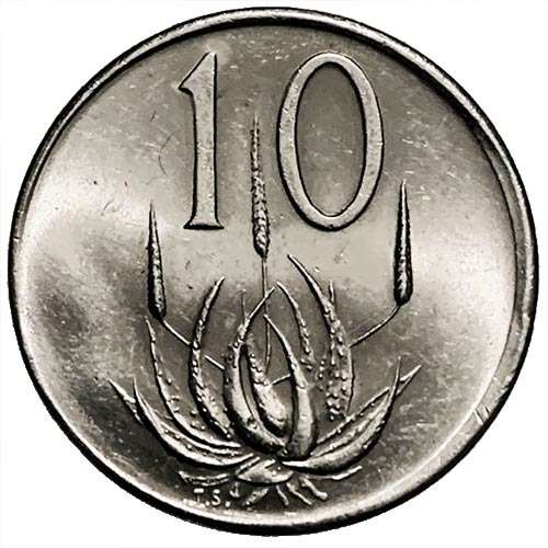 1989 South Africa 10c pure nickel Extra Fine