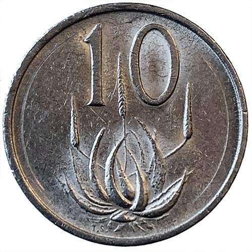 1986 South Africa 10c nickel Very Fine