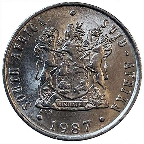 1987 South Africa 10c pure nickel Very Fine