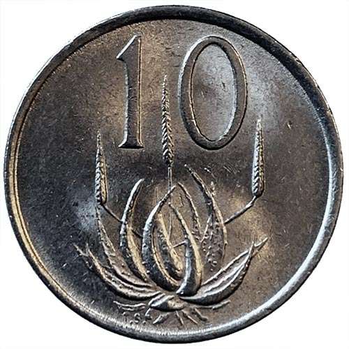 1987 South Africa 10c pure nickel Very Fine