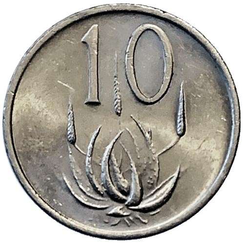1985 South Africa 10c pure nickel Very Fine