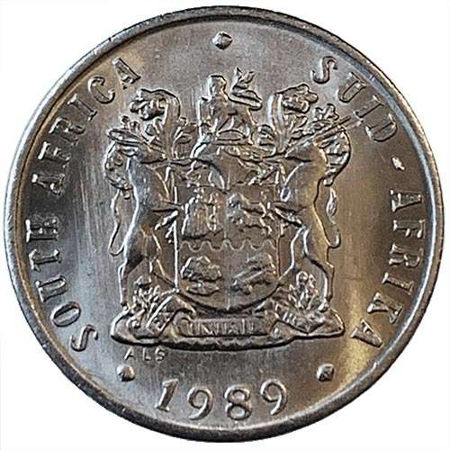 1989 South Africa 10c nickel Extra Fine