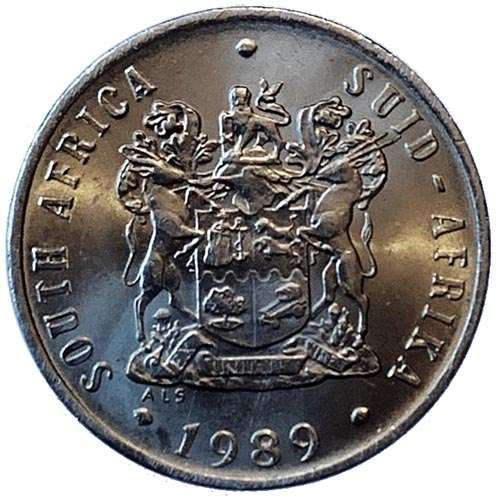 1989 South Africa 10c pure nickel Very Fine
