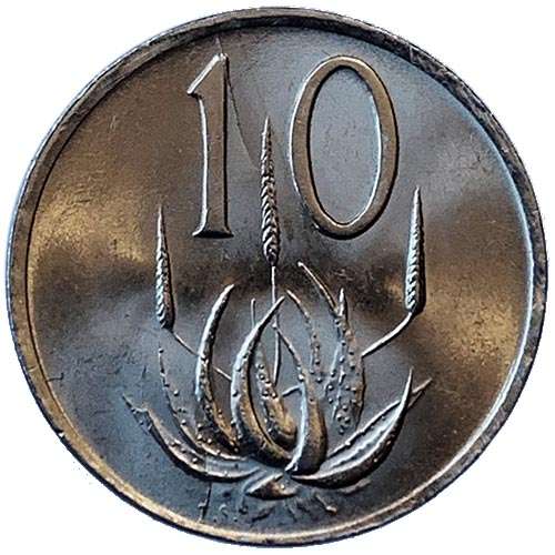 1989 South Africa 10c pure nickel Very Fine