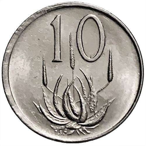 1988 South Africa 10c nickel Fine Error