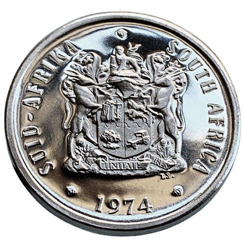 1974 South Africa 20c PROOF nickel