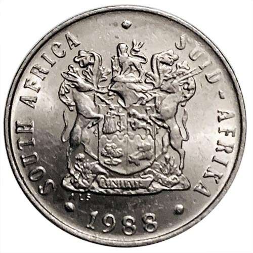 1988 South Africa 10c nickel Fine Error