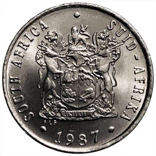 1987 South Africa 10c pure nickel Very Fine