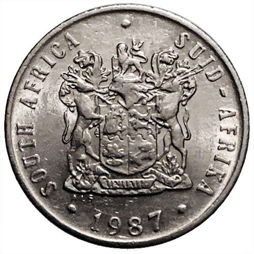 1987 South Africa 10c pure nickel Fine