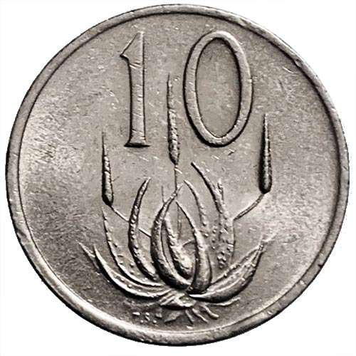 1987 South Africa 10c pure nickel Fine