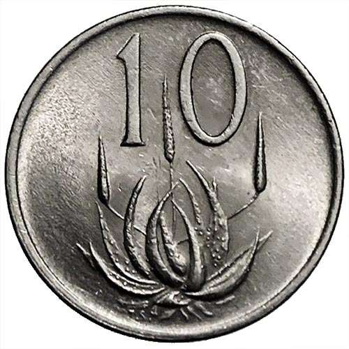 1970 South Africa 10c pure nickel Fine