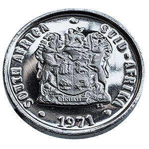1971 South Africa 10c proof nickel