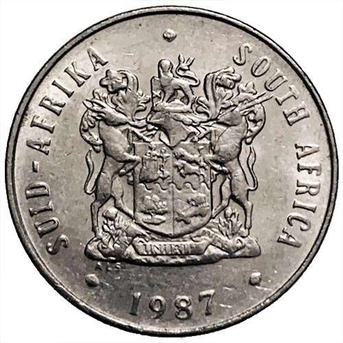 1987 South Africa 20c pure nickel Very Fine