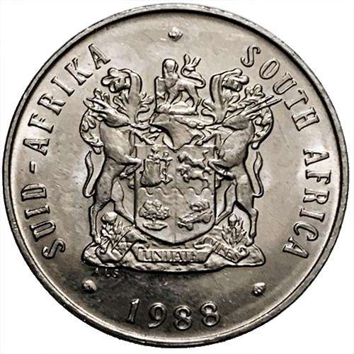1988 South Africa 20c pure nickel Very Fine