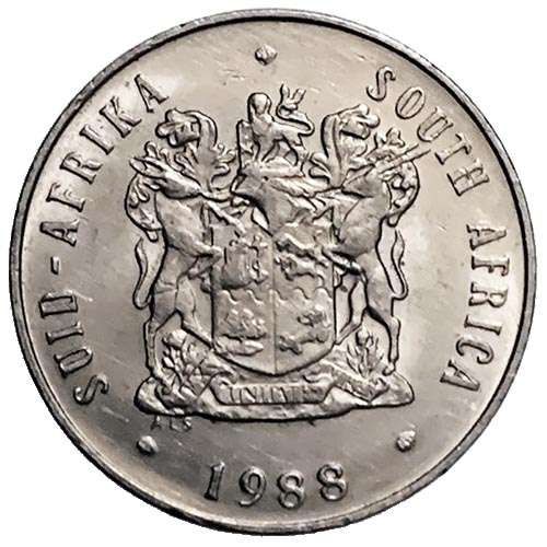 1988 South Africa 20c pure nickel Fine