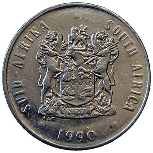 1990 South Africa 20c pure nickel Extra Fine