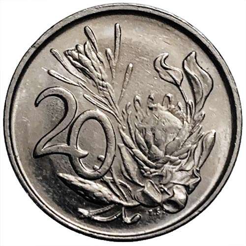 1988 South Africa 20c pure nickel Very Fine