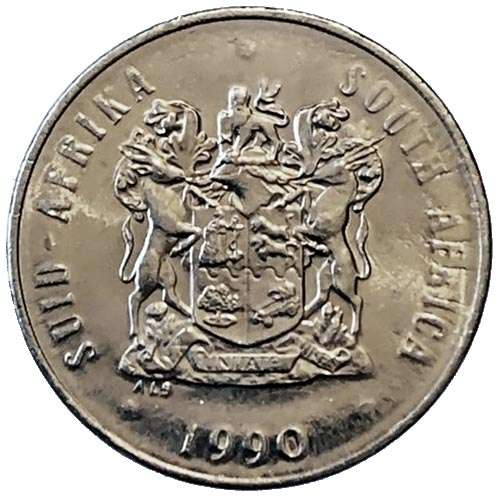 1990 South Africa 20c pure nickel