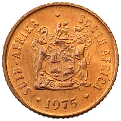 1975 South Africa 1c uncirculated bronze