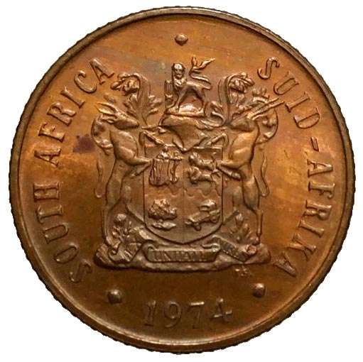 1974 South Africa 2c bronze Uncirculated
