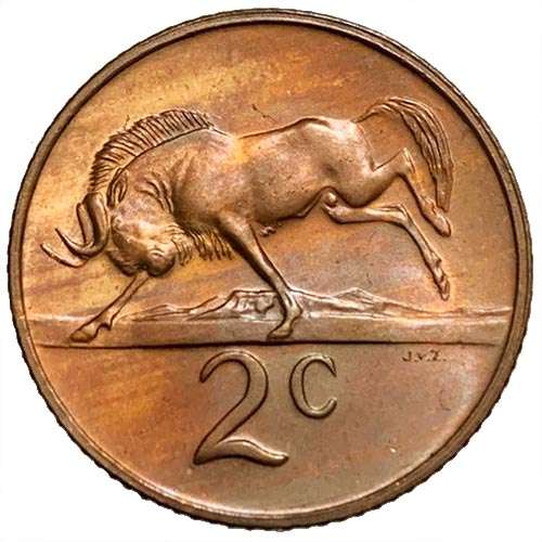 1974 South Africa 2c bronze Uncirculated