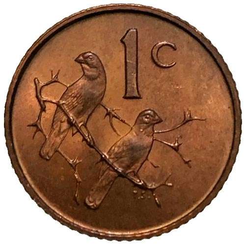 1967 South Africa Afrikaans 1c uncirculated bronze