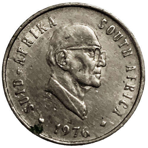 1976 South Africa Jacobus Johannes Fouche 5c Fine