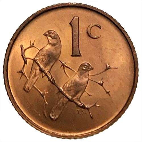 1967 South Africa English 1c uncirculated bronze