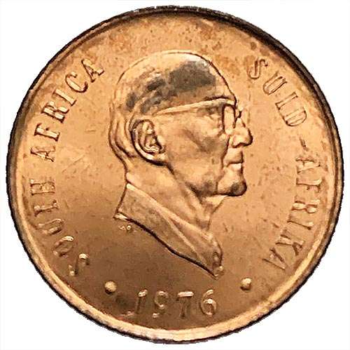 1976 South Africa Jacobus Johannes Fouche UNCIRCULATED 2c bronze