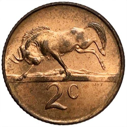 1976 South Africa Jacobus Johannes Fouche UNCIRCULATED 2c bronze