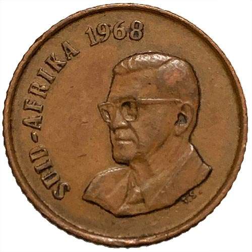 1968 South Africa Afrikaans 1c bronze