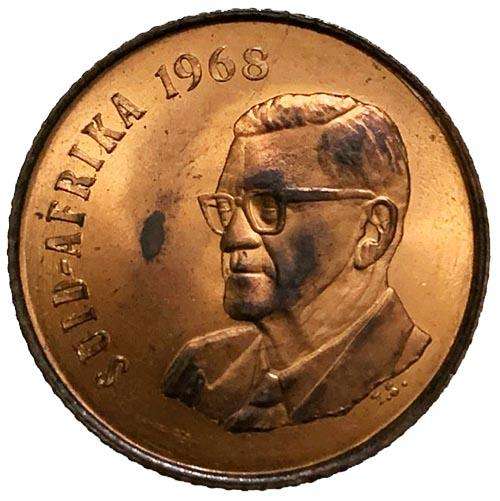 1968 South Africa Charles Swart Afrikaans 2c Uncirculated bronze