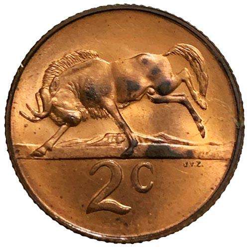 1968 South Africa Charles Swart Afrikaans 2c Uncirculated bronze