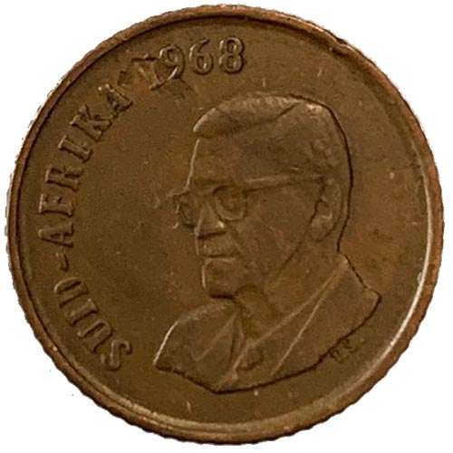 1968 South Africa Charles Robberts Swart Afrikaans 1c bronze