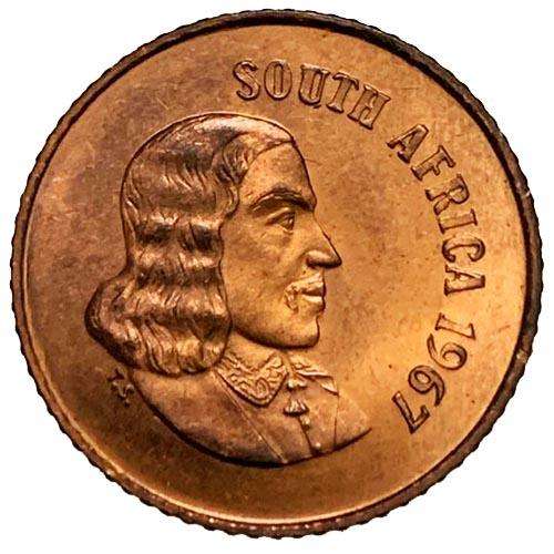 1967 South Africa English 1c uncirculated bronze